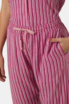 Amante Viscose Loungewear Set - Fuchsia Stripe Print — thumbnail 5